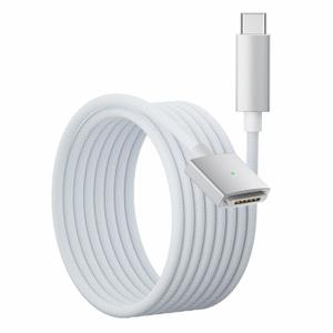 Maxonar USB C to Magnetic 3 Cable 6.6ft, Up to 140W PD Fast Charge Braided Charging-Only Replacement for MacBook Pro 14"/16" 2025/2024/ 2023/2021, Air 13"/15" M4 2025, M3 2024, M2 2023, 2022- White