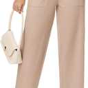 YuKaiChen Womens Pants Baggy Wide Leg Casual Elastic Waisted with Pockets (XL)