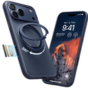 TORRAS 360 Magnetic Stand for iPhone 17 Pro Max Case, [Fit for MagSafe] [4X MilitaryGrade Protection] Slim Case for iPhone 17 Pro Max, 6.9", Translucent Deep Blue, Ostand O3 Fitness Series