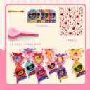 Valentines Day Cards for Kids,24 Pack Heart Lollipop-Shaped Plastic Ball with Valentine Squishy Toys for Kids Valentines Party Favors School Classroom Exchange Gift