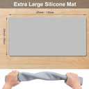 Food Grade Silicone Table Protector Mat 47x24 Inch, Heat Resistant Desk Pad for Baking/Painting/Resin/Welding, Non-Slip Waterproof Surface Easy Clean (3 Colors) (Gray), 47 inches x 23.6 inches