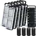 NICREW Slim Aquarium Filter Cartridges (12 pcs) with Intake Sponges (4 pcs)