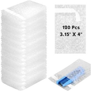 PerKoop 120 Pcs 3.15 x 4 Inch Bubble Cushion Wrap Bags Bulk, Double Wall Bubble Cushion Wrap Pouches, Clear Protective Bags Thickening Shockproof for Shipping Packing Storage Moving