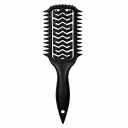 Vented Curl Defining Brush, Detangling & Clump-Forming Styling Brush for Wavy Curly Coily Hair, Wet/Dry, Anti-Frizz, Rounded Tips, Non-Slip Handle (Black)