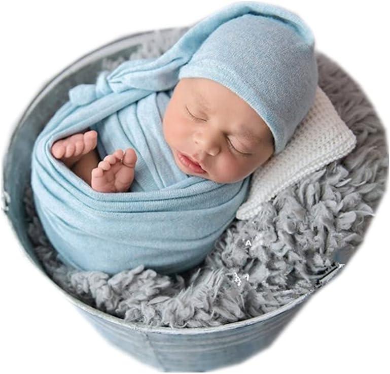 Newborn Baby Photography Props Outfits Hat Long Ripple Wrap Set for Boys Girls Photoshoot Photos Picture