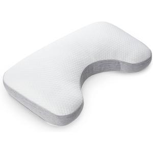 Hearth & Harbor Cooling Neck Pillow for Side Sleeper - Adjustable Shredded Memory Foam Pillows 1 Pack - Queen Pillows for Neck & Shoulder Pain with Washable Removable Pillow Cover - 16" x 28"