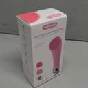 PRITECH Facial Cleansing Brush, Rechargeable Silicone Face Scrubber with Heat Massage End, Vibrating Exfoliator Scrubber for Deep Cleaning, Waterproof Face Brush for Women and Men (Pink)