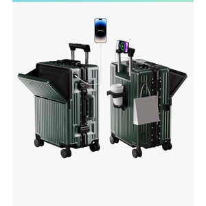 Zipperless Luggage, Polycarbonate Aluminum Hard Shell, Expandable Carry-On Suitcase with Spinner Wheels, Hard Shell Suitcase, 24 Inch Cabin Zipperless Luggage, Polycarbonate Aluminum Hard Shell, Expandable Carry-On Suitcase with Spinner Wheels, Hard Shell Suitcase, 24 Inch Cabin