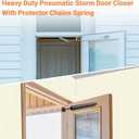 Storm Door Closer, 2PCS Heavy Duty Screen Door Closers with Protector Chains Spring, Storm Door Bracket Kit Compatible with Andersen/Emco/Larson/40201 (Closer and Chain, 2 Packs(Black))