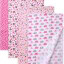 Cotton Flannel Receiving Blankets 4 Pcs, Baby Swaddle Blankets, Infant Flannel Blanket 30 X 40 Inch for Boy Girl (Style5)
