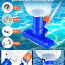 Pool Cleaner Vacuum, Pool Vacuum for Above Ground Pool with 3 Scrub Brushes, Nylon Mesh Net - Above Ground Pool Vacuum for Swimming Pool, Spa, Fountain, Pond, Hot Tub, Navy Blue