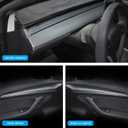 Matte Carbon Fiber Dashboard Cover Trim Compatible with Tesla Model Y (2020-2024) & Model 3 (2020-2023) - Center Console Panel Sticker, Interior Accessories - Not Compatible with 2024 2025 Models