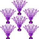 Crowye 6 Pcs Metallic Foil Spray Centerpiece Christmas Party Star Fall Table Decoration Table Decor for Birthday Party Season Holiday(Purple,Small Star)