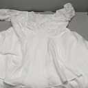 Off the Shoulder Rompers for Women Dressy Short/Long Sleeve Romper Ruffle Layer Back Tie Mini Short Jumpsuits (X-Large)