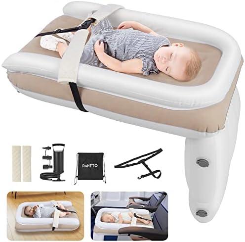PAHTTO Inflatable Airplane Bed for Kids, Portable Toddlers Airplane Blow Up Matrress for Travel, Inflatable Baby Bed Mattress with Hand Pump, Toddler Travel Essentials