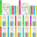 Blueweenly 36 Pcs Gifts 12 Sidewalk Chalk 12 Mini Bubble Wands Gift 12 Chalk Full of Fun Blessing Card for Party Supplies Graduation(Circular Style)