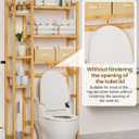 Homde Over The Toilet Storage with Basket and Drawer, Bamboo Bathroom Organizer with Adjustable Shelf & Waterproof Feet Pad, Space Saver Rack for Restroom, Laundry,Natural, 31.1 x 9.17 x 65.35 inches