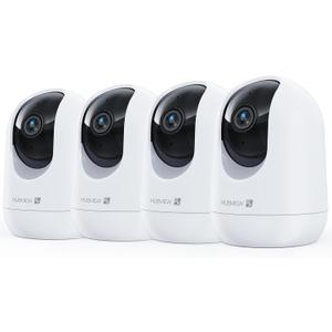 MUBVIEW Pet Camera with Phone App, Indoor Security Camera, 2.4/5GHz WiFi Cameras for Home Security, Wired Cameras for Dog/Elder/Baby, Motion Tracking, PT, 24/7, Two-Way Audio, 2K Night Vision (4 Pack)