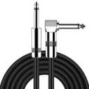 New bee Guitar Cable 10ft Electric Instrument Bass AMP Cord for Electric Mandolin, Pro Audio (Right Angle to Straight, Black) (10FT)