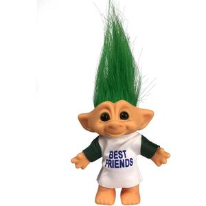 Vintage Troll Dolls Chromatic Adorable for Collections, School Project, Arts and Crafts, Party Favors - 7.5" Tall Green(Include The Length of Hair)
