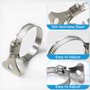 Pool Hoses for Above Ground Pools, 1.25 x 50 Inch Hose for Filter Pump, Compatible with Filter Pump 607, 637 (2 Hoses + 4 Metal Clamps)