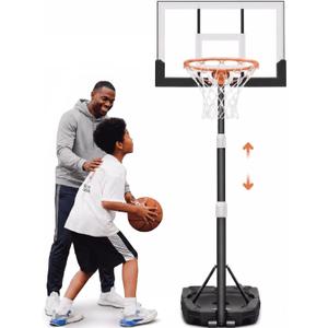 Seray Kids Basketball Hoop Outdoor 3.2-7.2FT 10s-Quick-Adjust, Swimming Pool Basketball Hoop for Kid/Adult/Toddler in Poolside/Backyard/Driveway/Indoor, 29 in Shatterproof Backboard and Enlarged Base