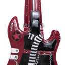 Patent Leather Guitar Shaped Bag for Women, Stylish PU Leather Shoulder Crossbody Bag, Punk Rock Musical Instrument Satchel