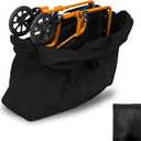 Rollator Travel Bag 600D Waterproof Wheelchair Carry & Travel Bag for Rollator Walkers & Transport Chairs Folding Walker Accessories Portable Walker Bags 37.4" L x 13" W x 29.9" H Black