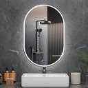 WISSMIELS Oval LED Bathroom Mirror, 28"x 48" Frameless LED Mirror with Front Light and Backlit, Anti-Fog, Dimmable Modern Wall Mounted Lighted Mirror, Pill-Shaped Smart Mirror Bathroom