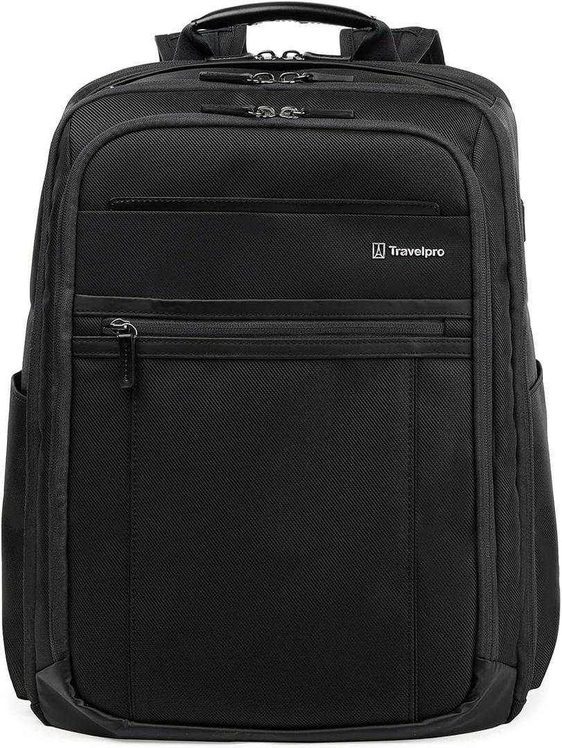 Travelpro Crew Executive Choice 3 Large Backpack Fits Up to 15.6 Laptops and Tablets, USB a and C Ports, Men and Women, Jet Black
