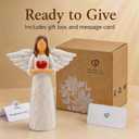 Sympathy Gifts for Loss of Loved One - 6.9" Angel Sympathy Gift, Memorial Gift for Loss of Dad Mom Grandmother, Angel Figurine for Bereavement Remembrance Gifts, Angel Statue Holding a Heart