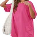 Rompers for Women Casual Romper Shorts Oversized One Piece Outfit | Athletic Tshirt, Short Sleeve, Wide Leg, Side pockets (Pink, S)