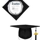 Unisex Matte Graduation Cap and Gown 2026 Tassel Set for High School &College Graduates (Black), Size 51