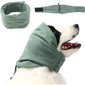 Quiet Ears for Dogs, Dog Calming Hoodie, Adjustable Dog Ear Muffs for Noise Protection, Ear Wrap Head Cover (M-Head Circle(13.7"~18.9"), Green)