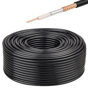 XRDS -RF RG8X Coaxial Cable 200FT 50 Ohm - Solid Copper Core, PVC Jacket, Low Loss, Ideal for Antenna, CB Radio, and Ham Radio Applications (200 FT)