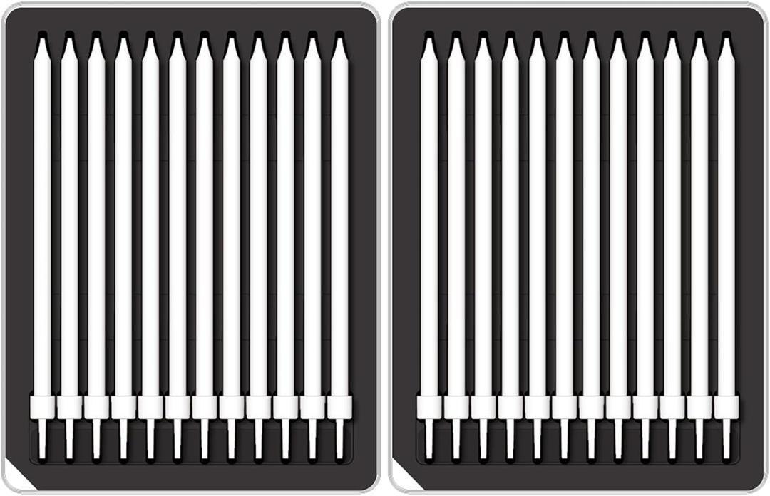 White Birthday Candles for Cake Toppers - Best Gifts for Birthday, Wedding Decorations, Christmas, Valentine's Day, Mother's Day, Father's Day (24 Count, White)