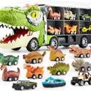 JOYIN 13 in 1 Dinosaur Toys for Kids 3-5, Dinosaur Truck with 12 Pull Back Cars, Birthday Gifts Toys for 3 4 5+ Year Old Boy, Transport Carrier Truck for Toddlers, Christmas Great Gifts for Grandkids