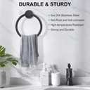 SetSail Towel Holder for Bathroom Wall Matte Black Towel Ring Stainless Steel Hand Towel Holder Heavy Duty Towel Hanger for Bathroom, 3 Packs