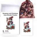 GLOBLELAND 200Pcs Christmas Snowman Wooden Jigsaw Puzzles for Adults 38.1x25.8cm/15x10inch Colorful Christmas Tree Wood Puzzles for Anniversary Birthday Gift