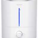 ASAKUKI Humidifiers for Bedroom Large Room, 4L Top Fill Cool Mist Humidifiers for Home, Baby Nursery & Plants, Quiet Room Humidifier with Diffuser, Night Light, Auto Shut Off, Easy Clean, 40H Runtime (White - Knob with blue light)