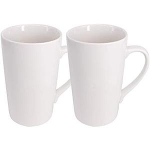 Belinlen 2 Pack 16 OZ Coffee Cup Simple Pure White Ceramic Cup Plain Large Tall White Ceramic Milk Tea Coffee Mug with Handle