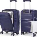 RAINSMORE Expandable Carry on Luggage 20 Inch, Airline Approved Carry on Suitcase with Front Pocket&Laptop Compartment, Hardshell Rolling Travel Luggage with Spinner Wheels, Royal Blue