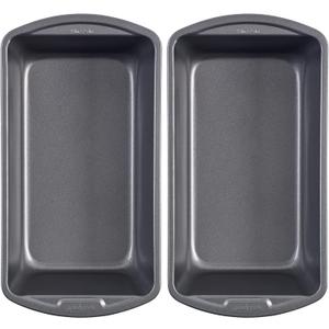 GoodCook Nonstick Loaf Pan 9 x 5-Inch Heavy-Duty Steel Bakeware with Easy-Clean Non-Stick Coating, Oven & Dishwasher Safe Pan for Meatloaf Breads Lasagnas Casseroles & More, Set of 2, Gray