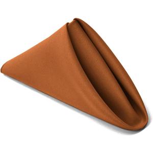 TableLinensforLess 17"x17" Polyester Cloth Napkins, Set of 12 (Copper) | Easy-Care, No-Iron Finish, Superior Color Retention, Machine Washable