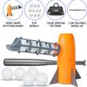 YESMARKS Kids Auto Baseball Pitching Machine Outdoor Toy Set - Training Equipment & Batting Practice Toys for Youth, Includes 10 Baseballs, Baseball Bat and Sports Bag