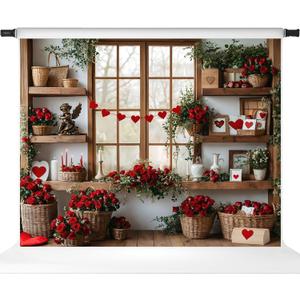 Kate Valentine's Day Backdrops Valentines Couple Sweet Heart Photo Background Studio Props, 10x8ft