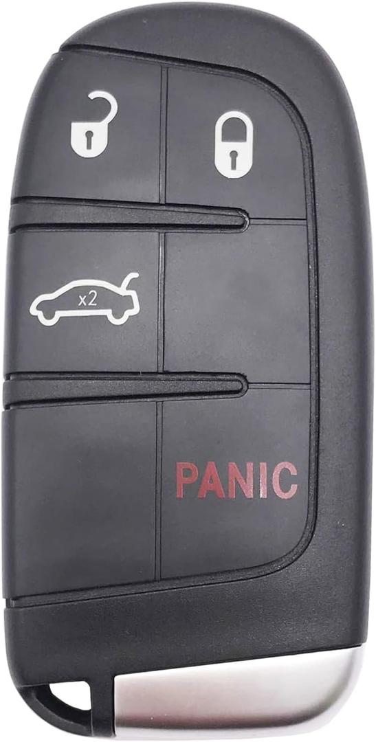 Horande Replacement Keyless Entry Key Fob Cover Case fit for Dodge Charger Challenger Jeep Grand Cherokee Compass Renegade Patriot Grand Comander Chrysler 300 Key Fob 4 Buttons