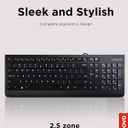 Lenovo 300 USB Keyboard, Wired, Adjustable Tilt, Ergonomic, Windows 7/8/10, GX30M39655, Black