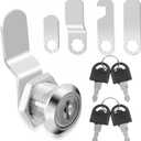 Andibro 16mm Mailbox Lock, Cabinet Lock with 4 Keys and 4 Different Locks Plates Mailbox Locker Furniture Lever Locks