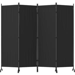Room Divider, 4 Panel Folding Privacy Screens, 88 Portable Room Dividers with Metal Feet, Lightweight 6FT Partition Divider for Room Separation Wall Divider Screen for Bedroom Office (Black)
